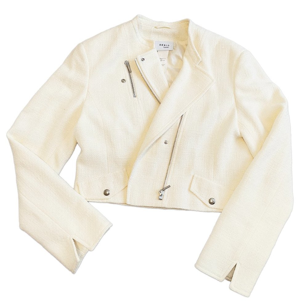AKRIS PUNTO Cropped Moto Jacket
